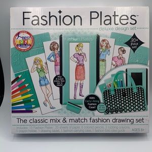 Fashion Plates Deluxe Design Set Classic Mix & Match Fashion Drawing Set & Case